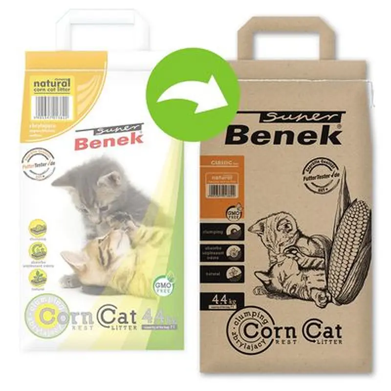 Super Benek Corn Cat Natural Clumping Litter - 7l (approx. 4.4kg)