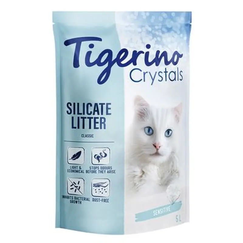 Tigerino Crystals Cat Litter - Sensitive (fragrance free) - Super Pack: 6 x 5l