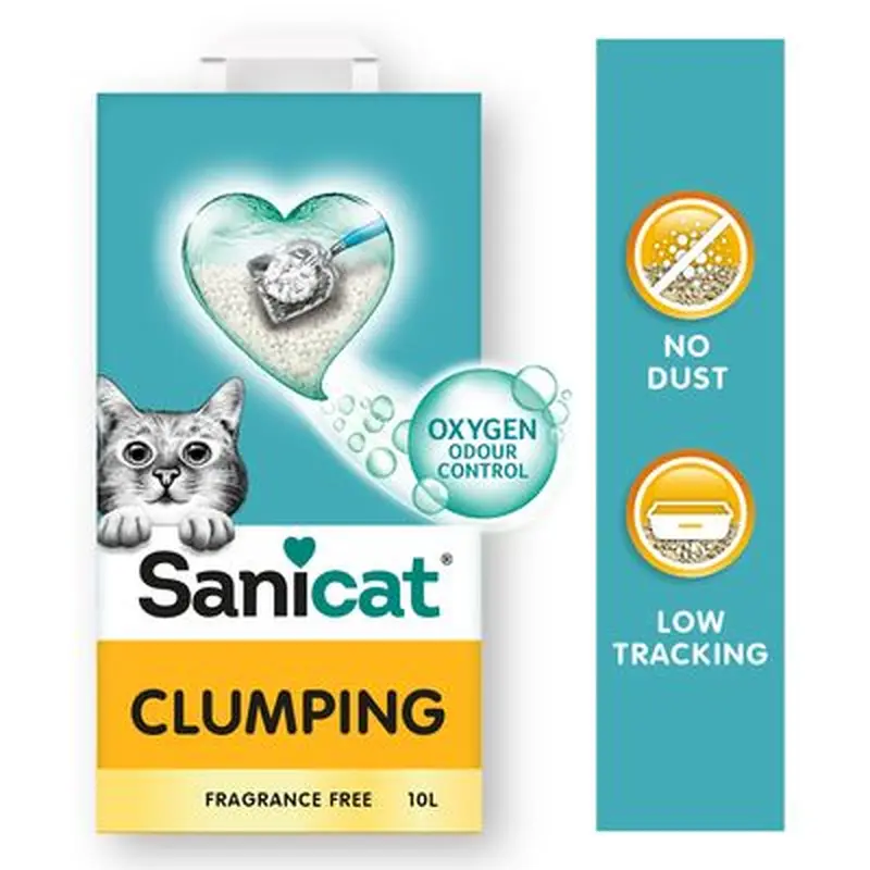 Sanicat Fragrance Free Clumping Cat Litter - Economy Pack: 2 x 10l