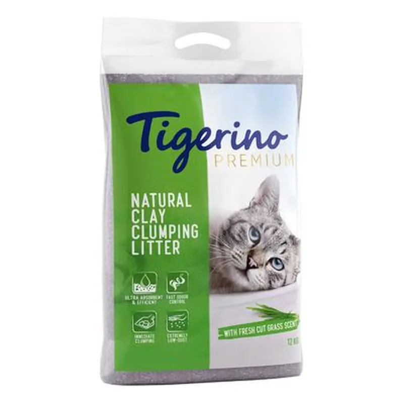 Tigerino Premium Cat Litter  Fresh Cut Grass - Economy Pack: 2 x 12kg