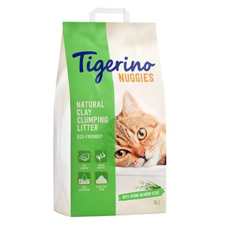 Tigerino Nuggies Cat Litter  Spring Meadow Scent - Economy Pack: 2 x 14l