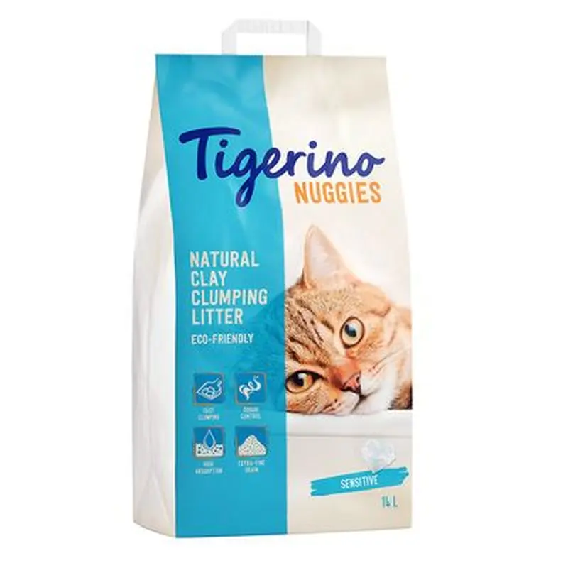 Tigerino Nuggies Sensitive Cat Litter  Unscented - 14l