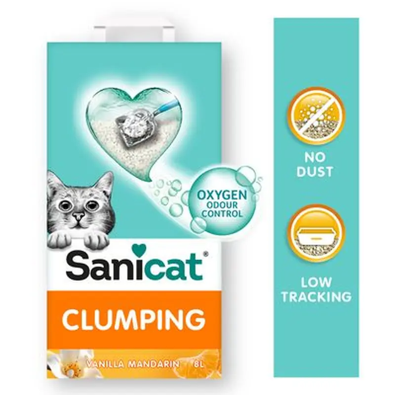 Sanicat Vanilla Mandarin Clumping Cat Litter - 8l
