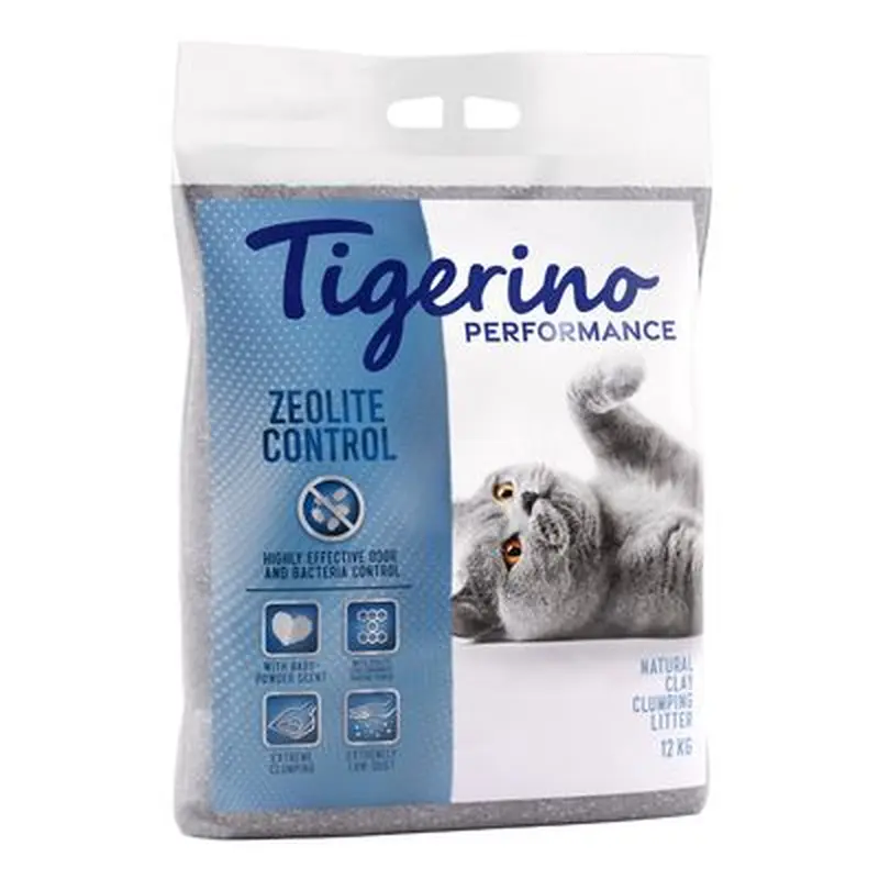 Tigerino Performance Zeolite Control Cat Litter  Baby Powder Scent - 12kg