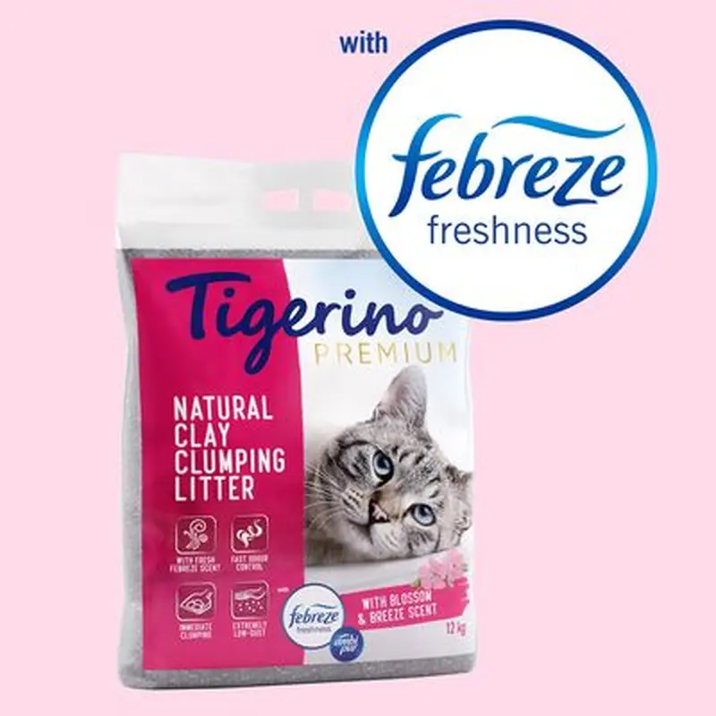 Tigerino Premium Cat Litter - Febreze Blossom & Breeze Scent - Economy Pack: 2 x 12kg