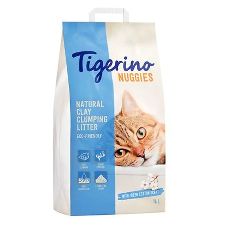 Tigerino Nuggies Cat Litter  Cotton Flower - Economy Pack: 2 x 14l
