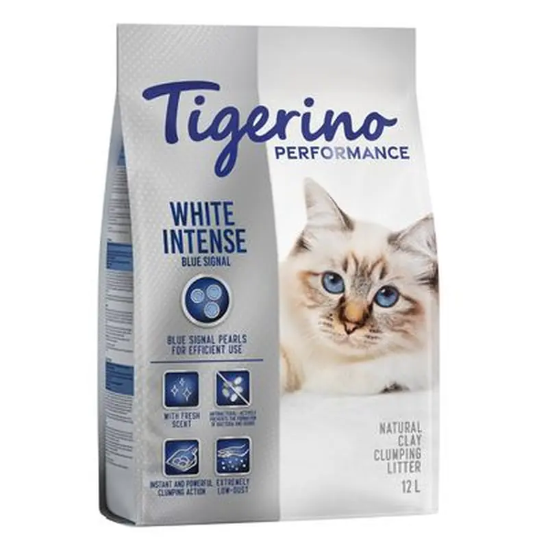 Tigerino Performance White Intense Blue Signal Cat Litter  Fresh Scent - 12 litre