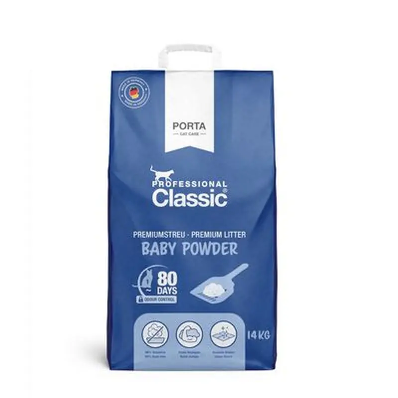 Professional Classic Cat Litter with Baby Powder Scent - Economy Pack: 2 x 14kg