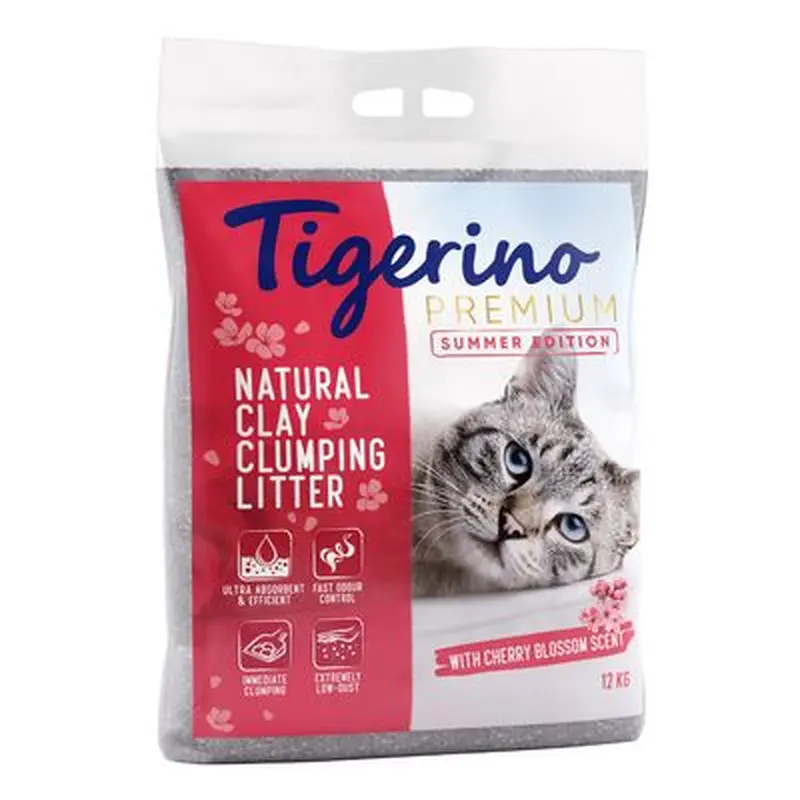 Tigerino Premium Cat Litter  Limited Edition Cherry Blossom Scented - 12kg