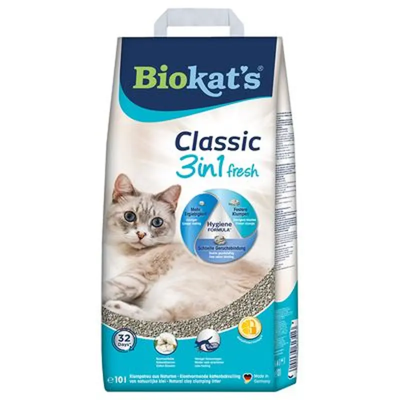Biokats Classic Fresh 3in1 Cat Litter  Cotton Blossom Scent - Economy Pack: 2 x 10l