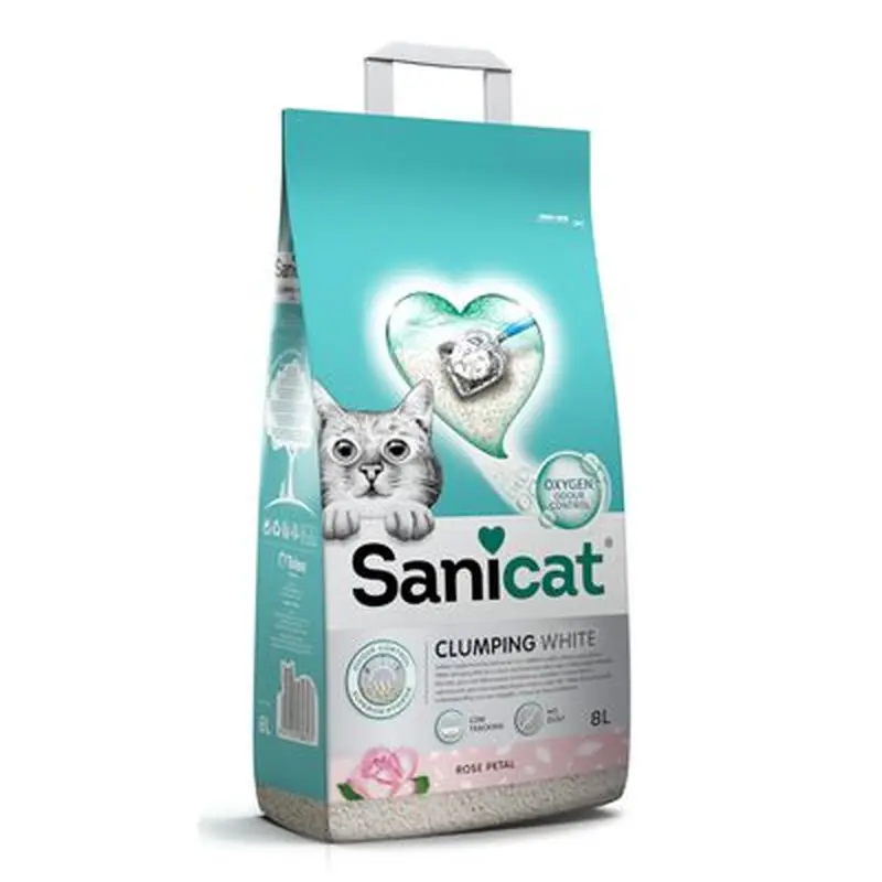 Sanicat White Rose Clumping Cat Litter - 8l