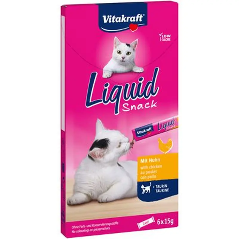Vitakraft Cat liquid Snack with Chicken & Taurine - Saver Pack: 24 x 15g