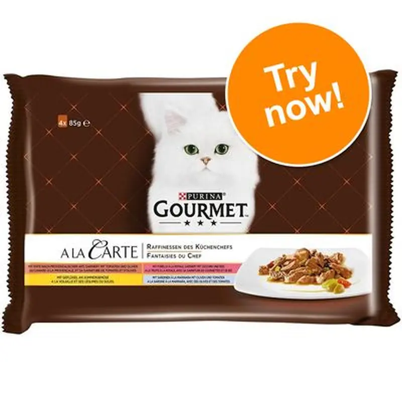 Gourmet A La Carte Mixed Trial Pack 4 x 85g - Chicken, Trout, Beef, Pollack