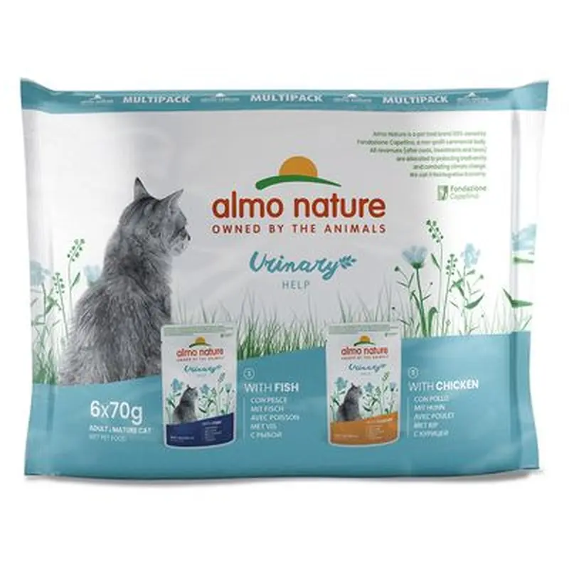 Almo Nature Holistic Urinary Help Pouches 70g - Saver Pack: Fish & Chicken (12 x 70g)