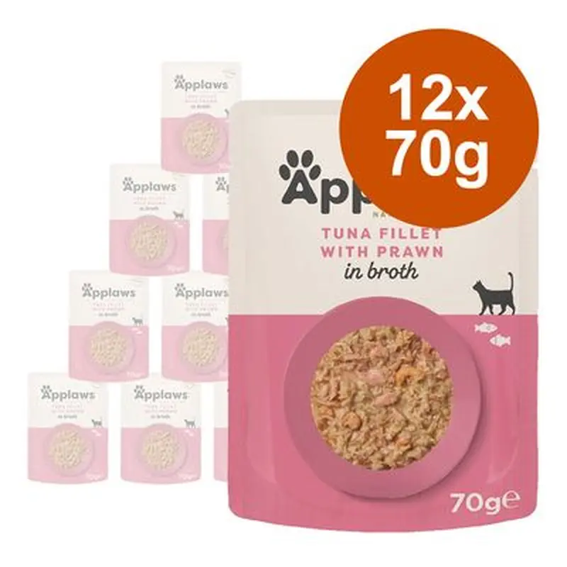 Applaws Cat Food Pouches in Broth - Saver Pack: Tuna & Anchovy (24 x 70g)