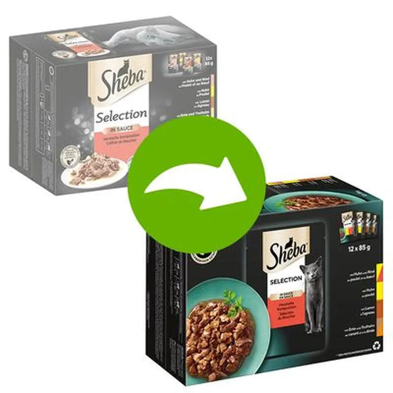 Sheba Pouches Select Slices in Gravy 12 x 85g - Meat & Fish Collection in Gravy