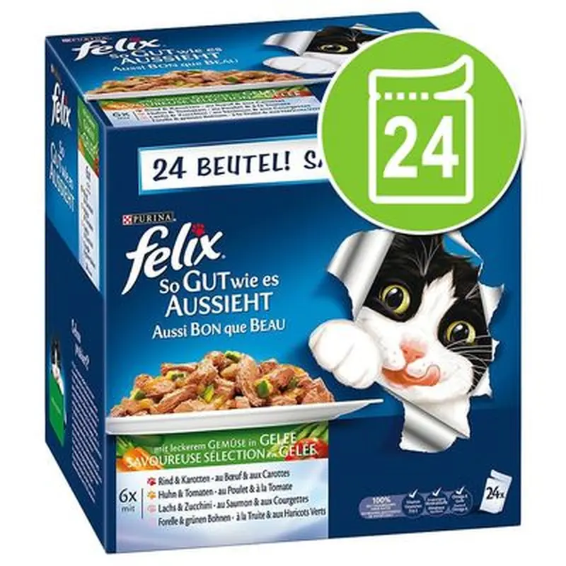 Felix As Good As It Looks in Jelly 24 x 85g - Meat Menus in Jelly