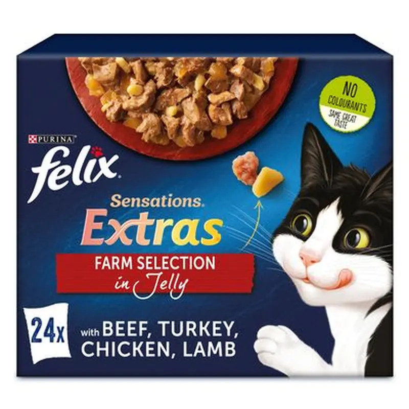 Felix Sensations Extras 24 x 85g - Meat in Jelly