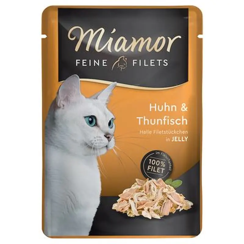 Miamor Fine Fillets 6 x 100g - Tuna in Salmon Jelly
