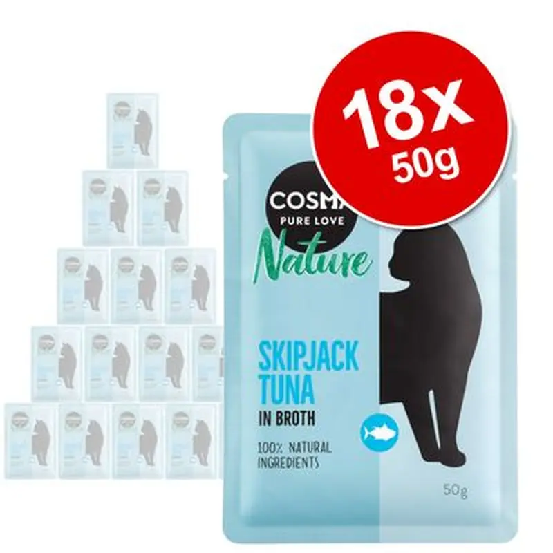 Cosma Nature Pouches Saver Pack 18 x 50g - Pacific Tuna