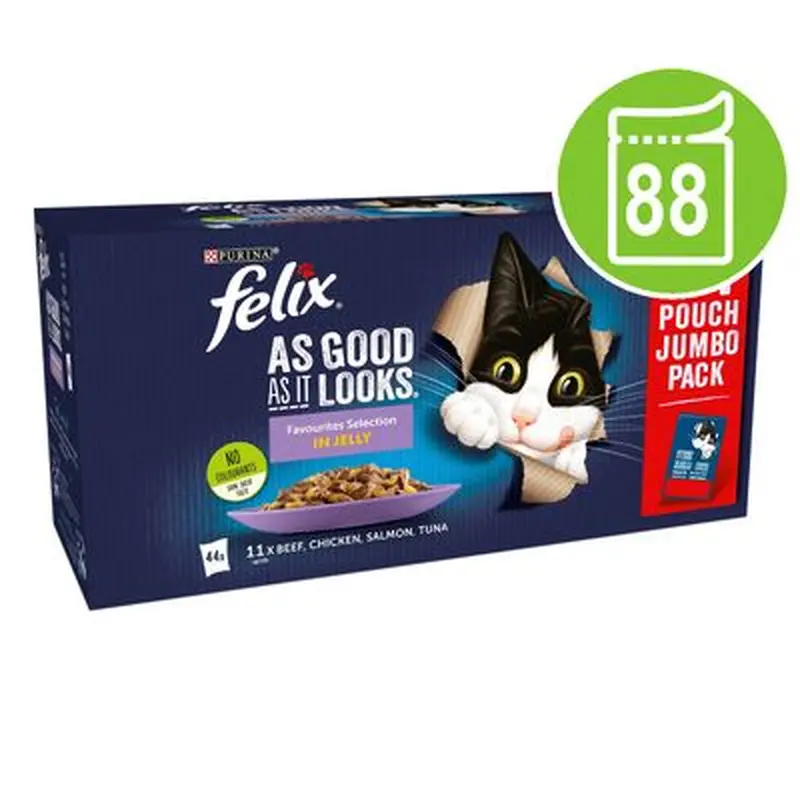 Felix As Good As It Looks Pouches In Jelly 88 x 85g - Meat Menus