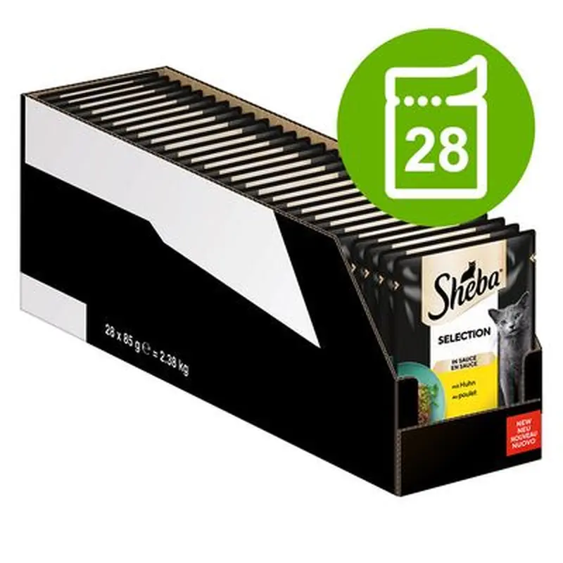 Sheba Pouches Varieties 28 x 85g - Select Slices in Gravy with Chicken