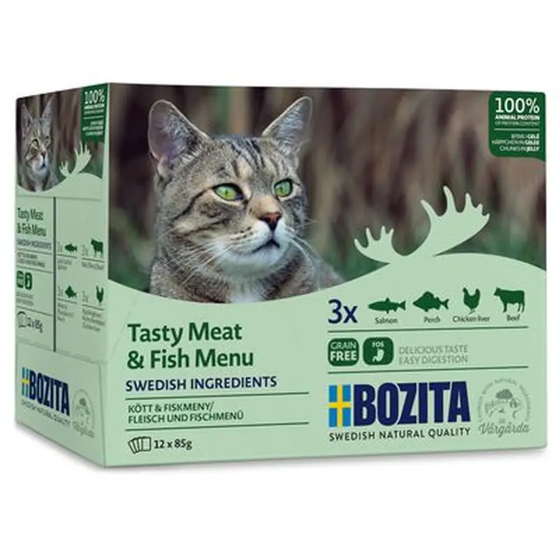 Bozita Chunks in Jelly Pouches 12 x 85g - Perch