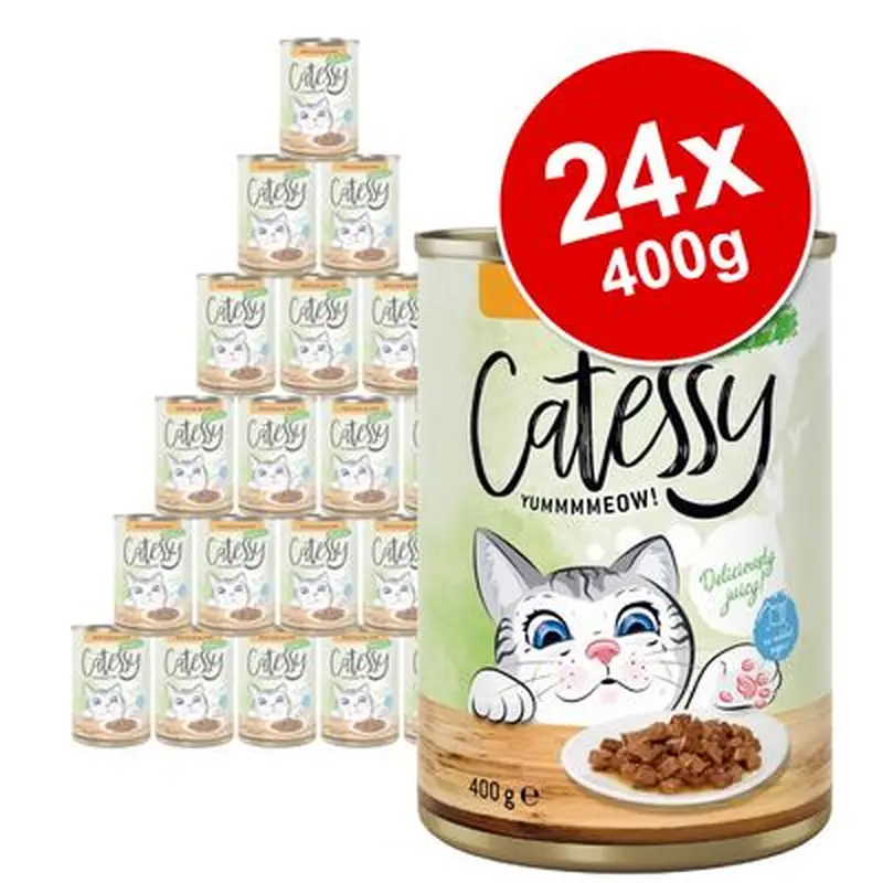 Catessy Chunks in Gravy or Jelly Saver Pack 24 x 400g - Beef in Jelly