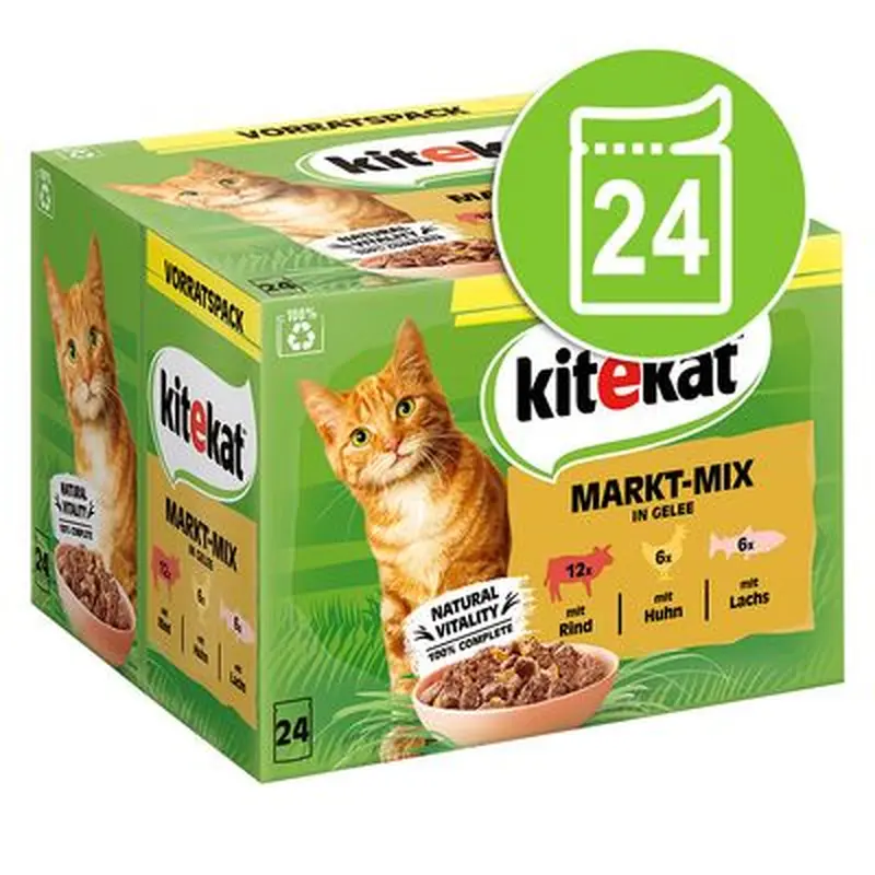 Kitekat Variety Pouches 24 x 85g - Market Mix in Jelly