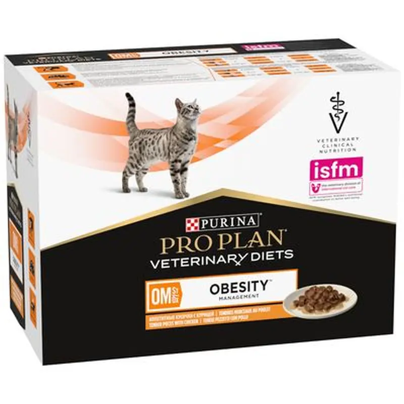 PURINA PRO PLAN Veterinary Diets Feline OM ST/OX - Obesity Management - Chicken (10 x 85g)
