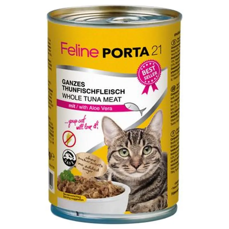 Feline Porta 21 Saver Pack 12 x 400g - Whole Tuna with Aloe Vera