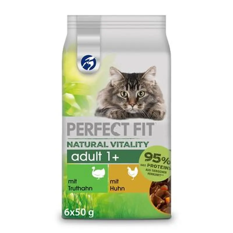 Perfect Fit Natural Vitality Adult 1+ Wet Cat Food - Chicken & Turkey (6 x 50g)