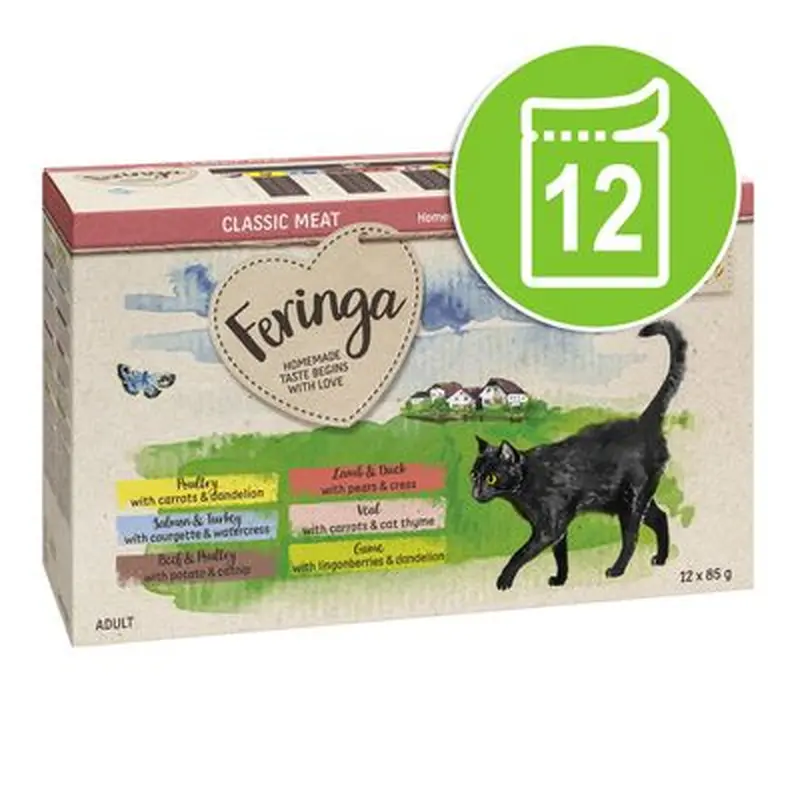 Feringa Classic Meat Menu Pouches 12 x 85g - Duck & Veal with Broccoli
