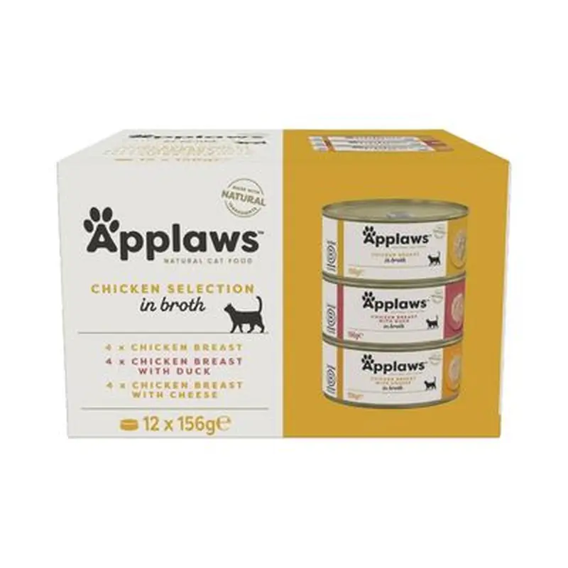 Applaws Cat Cans Mixed Pack 12 x 156g - Chicken in Broth