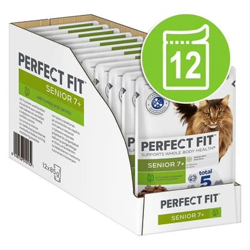 Perfect Fit Senior Pouches - Turkey & Carrot (12 x 85g)