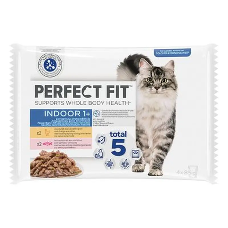 Perfect Fit Sterile Indoor Adult 1+ - 52 x 85g Chicken & Salmon
