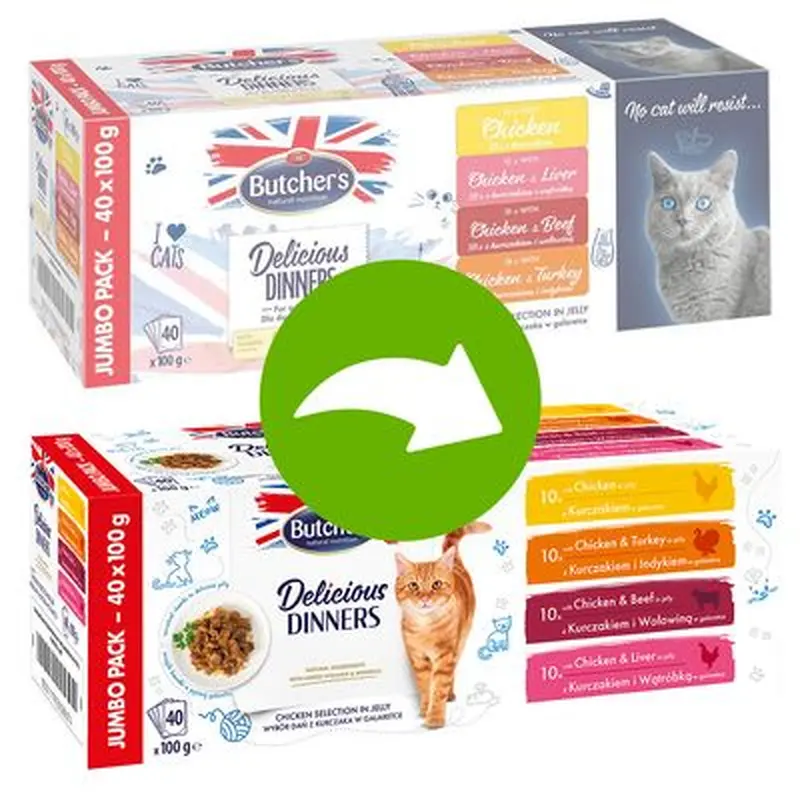 Butcher's Delicious Dinners Mega Pack 40 x 100g - Fish Selection in Jelly