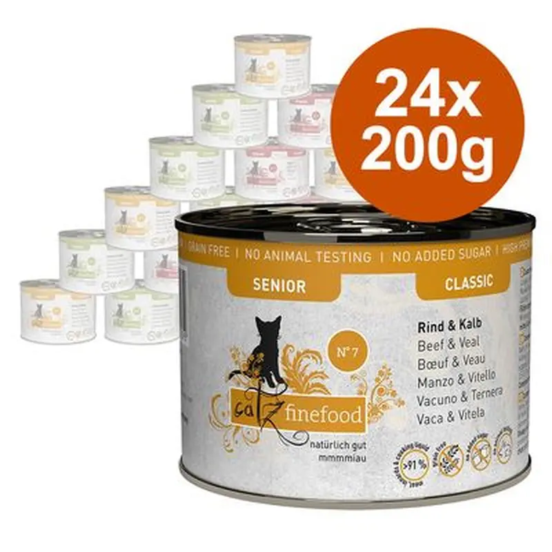 catz finefood Senior Saver Pack 24 x 200g - Mixed Pack (3 Varieties)