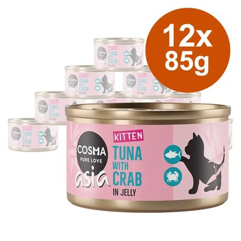 Cosma Asia Kitten in Jelly  Saver Pack 12 x 85g - Chicken with Chicken Liver