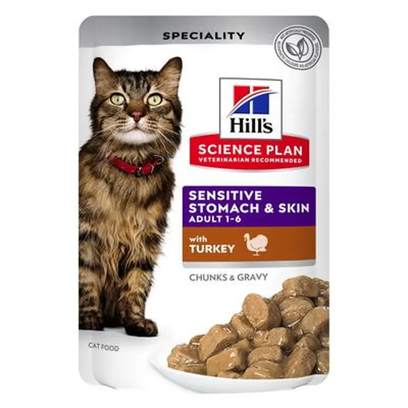 Hill's Science Plan Adult Sensitive Stomach & Skin - Turkey (12 x 85g)