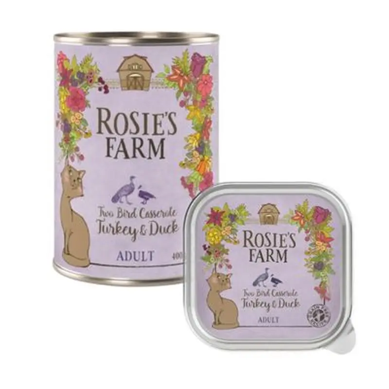 Rosie's Farm Adult Two Bird Casserole with Turkey & Duck - 16 x 100g (trays)