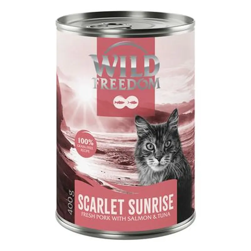 Wild Freedom Adult \"Red\" - Grain-Free Recipe 6 x 400g - Scarlet Sunrise - Pork, Salmon & Tuna
