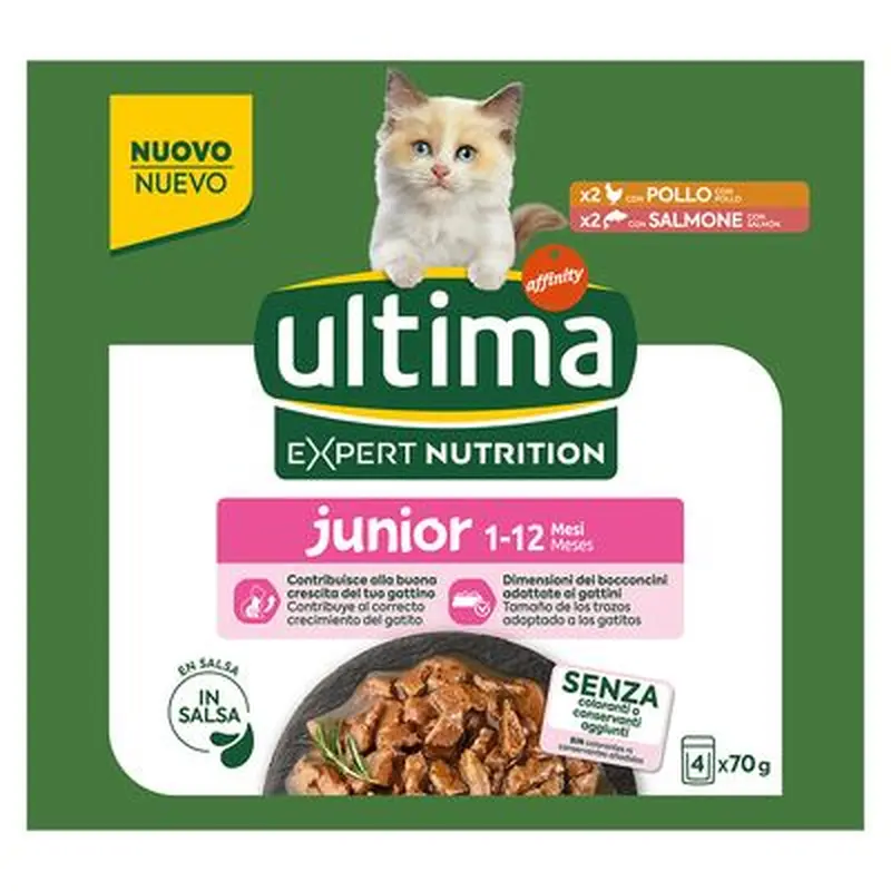 Ultima Cat Expert Nutrition Junior Chicken & Salmon - 4 x 70g