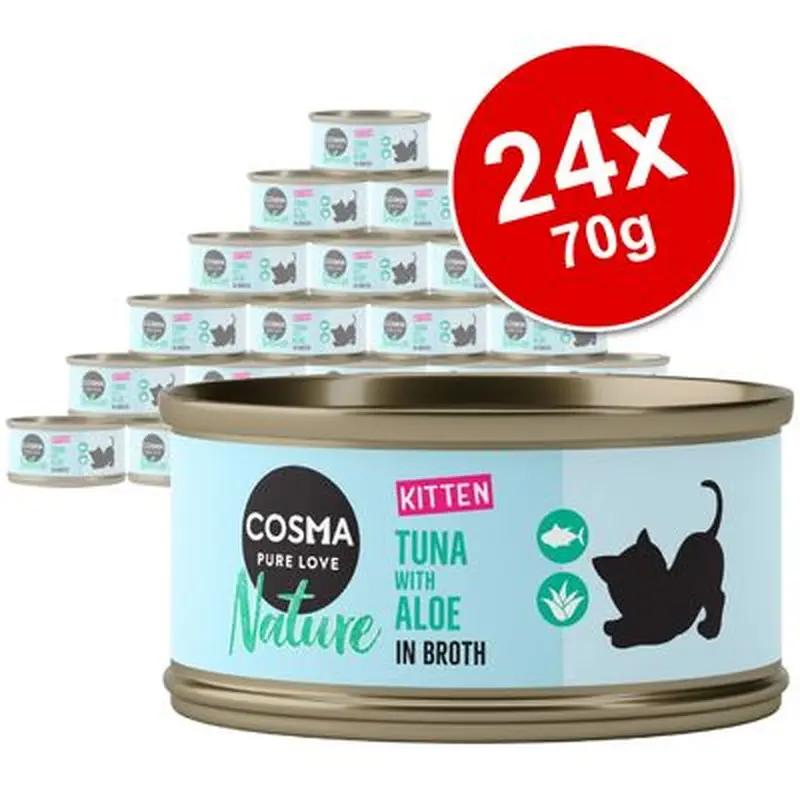 Cosma Nature Kitten Saver Pack 24 x 70g - Tuna & Aloe