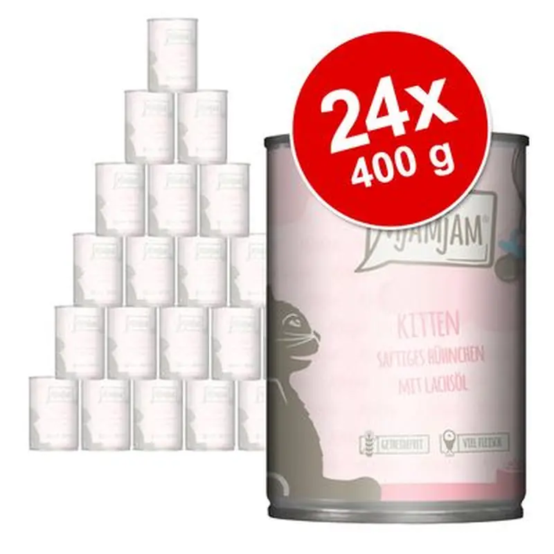 MjAMjAM Kitten Saver Pack 24 x 400g - Chicken with Salmon Oil