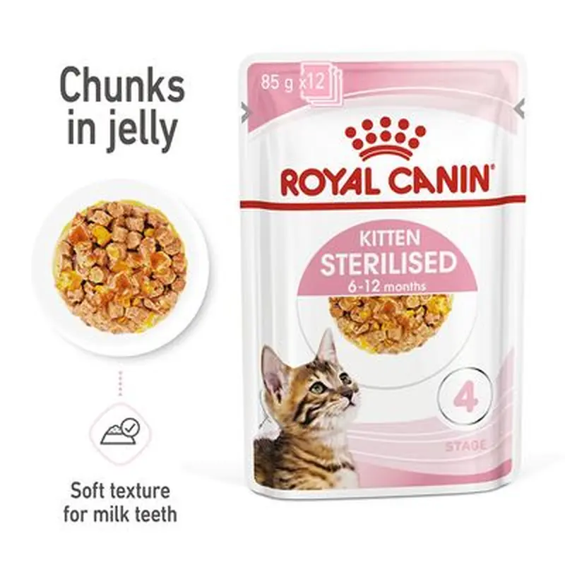 Royal Canin Sterilised Kitten in Jelly - Saver Pack: 48 x 85g