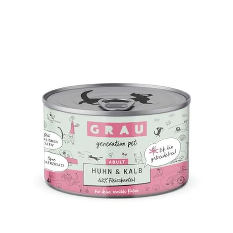 GRAU Gourmet Adult Grain-Free 6 x 200g - Chicken with Carrot & Catnip