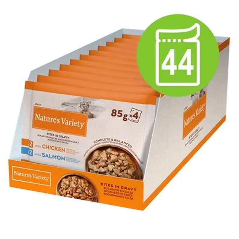 Nature's Variety Bites in Sauce 44 x 85g - Chicken & Salmon