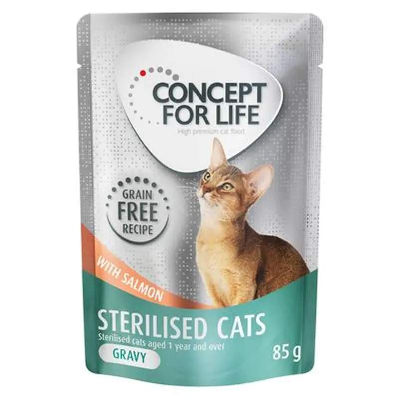 Concept for Life Sterilised Cats Salmon Grain-Free - in Gravy - 24 x 85g