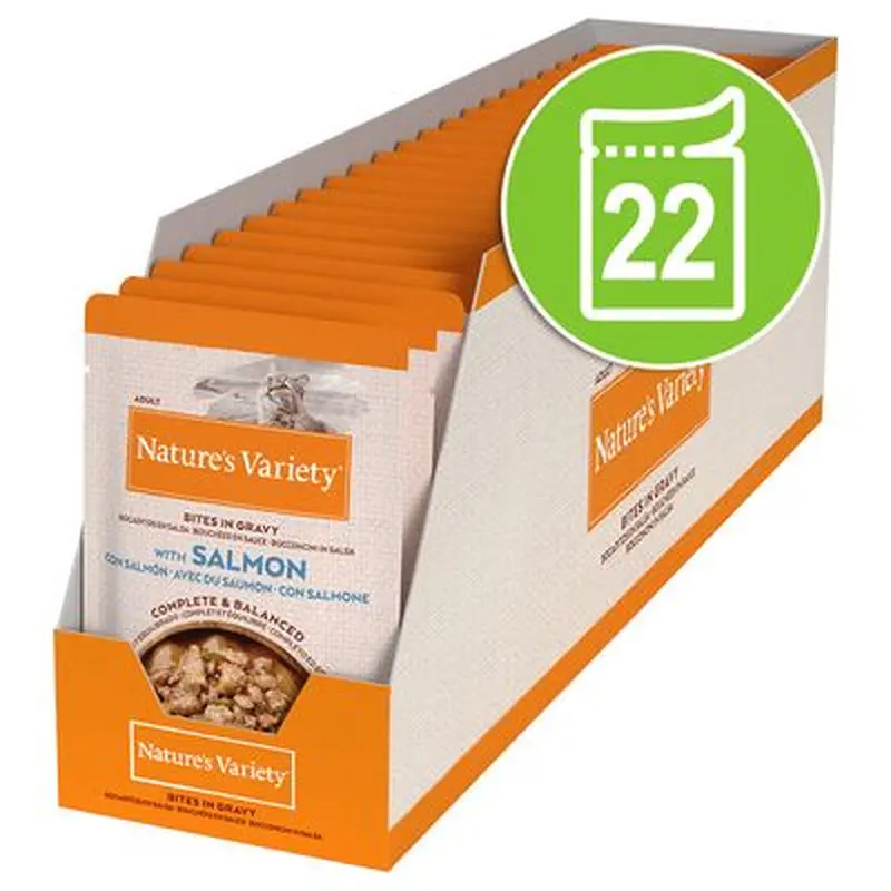 Nature's Variety Bites in Gravy 22 x 85g - with Salmon